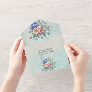 Casamento tema damasco Verde Floral Rustic Vintage