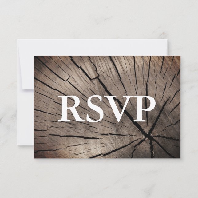 Casamento Texturizado de Árvores e Natureza RSVP (Frente)