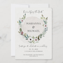 Casamento Thin Script Elegante Burgundy Greenery