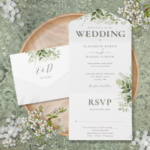 Casamento Tipografia de Vegetação Rústica Elegante
