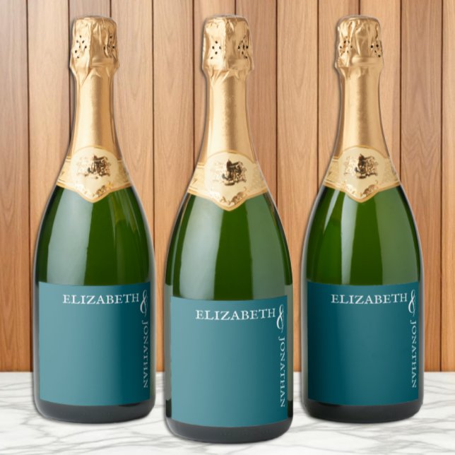 Casamento Tipografia Moderna Azul-Teal Escuro (Criador carregado)
