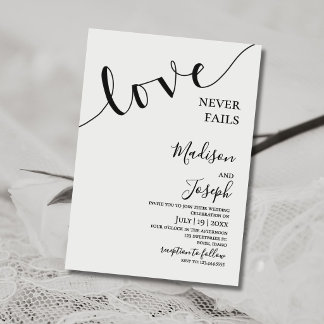Casamento, Tipografia Simples, Cristão, Convite