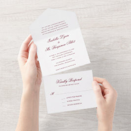 Casamento Tradicional Burgundy Formal Elegante