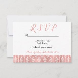 Casamento Tribal Boho RSVP Rosa Ouro Diamante