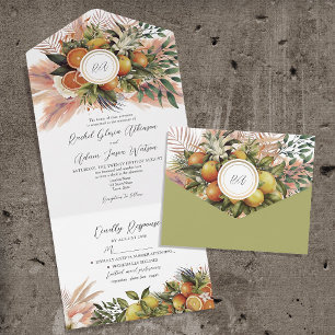 Casamento Tropical Boho Limão Laranja