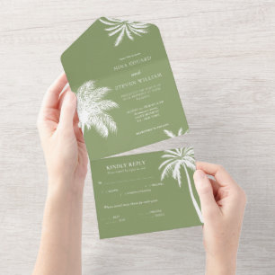 casamento tropical com palmeira verde