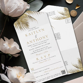 Casamento Tropical de Palmeiras Tropicais Elegante
