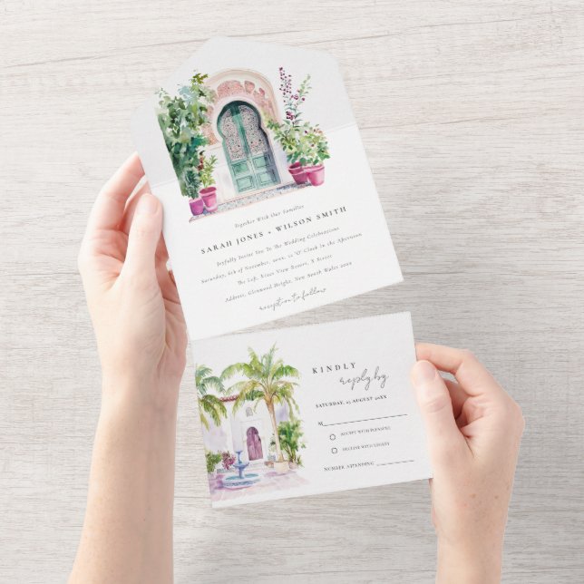 Casamento Tropical de Pátio da Porta do Marrocos (Aba destacável)
