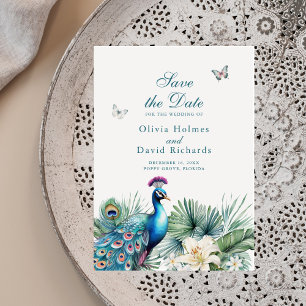Casamento Tropical de Teal Salve o Cartão de Data