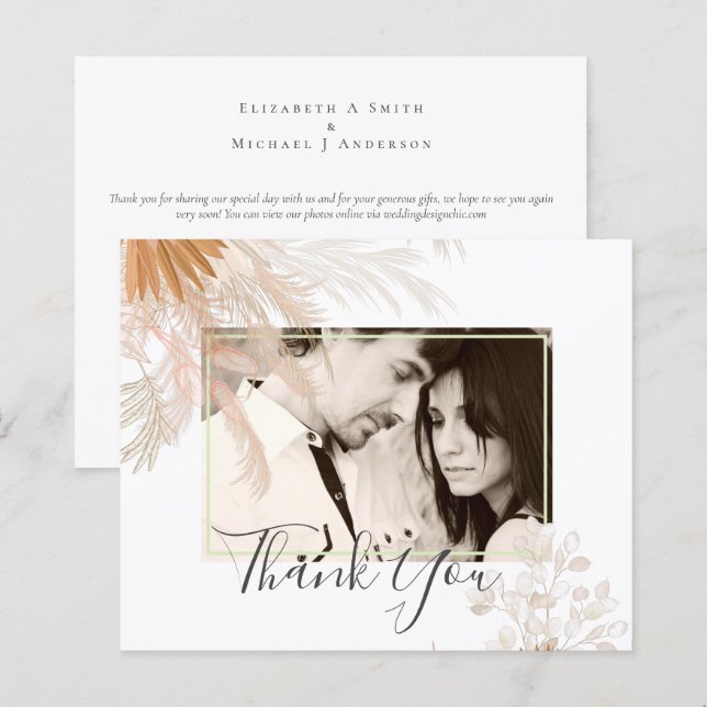 Casamento Tropical de Terracotta Pampas Grass (Frente/Verso)