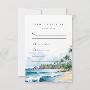 Casamento Tropical de Verão de Praia RSVP