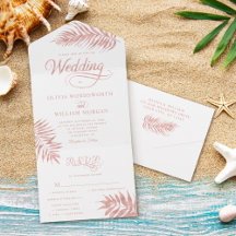 Casamento Tropical Dourado Elegante Rosa