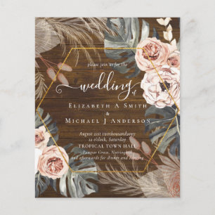 Casamento TROPICAL GRASS PAMPAS de baixo custo