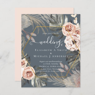 Casamento TROPICAL GRASS PAMPAS de baixo custo