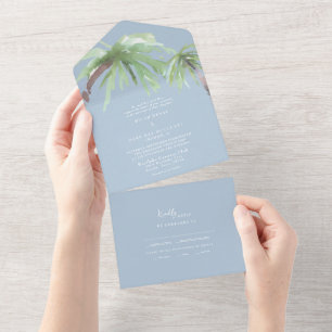 Casamento Tropical Palm Sky Blue