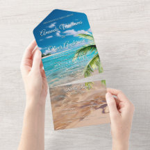 Casamento Tropical Palm Tree Beach de Turquoise