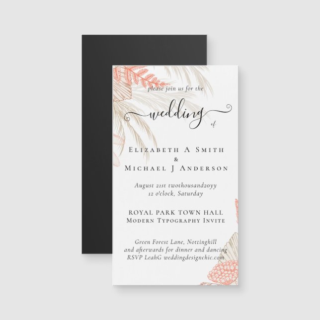 Casamento Tropical Pampas Grass Terracotta (Frente/Verso)