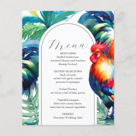 Casamento Tropical Rooster de Casamento Menus