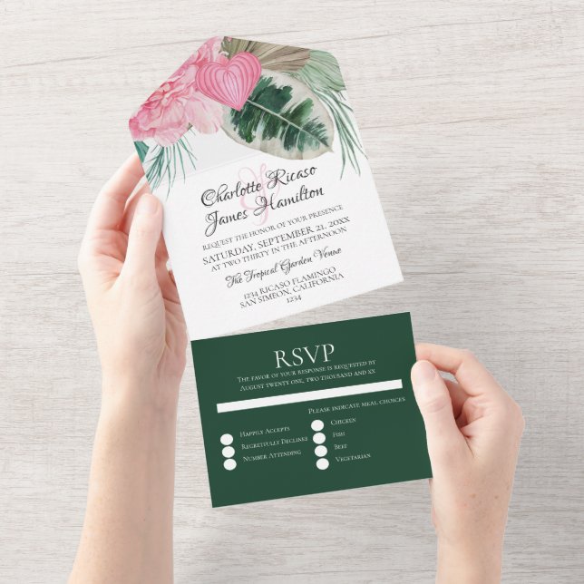 Casamento Tropical Rosa Flamingo (Tearaway)