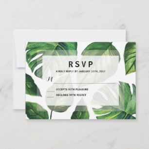 Casamento Tropical RSvp, Cartão de Casamento de Pr