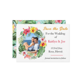 Casamento tropical Salvar a data Convite