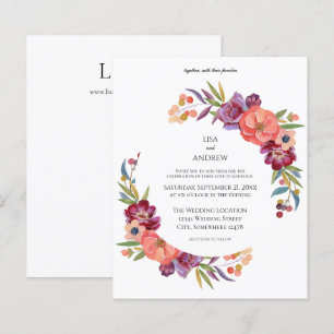 Casamento Tropical V3, Cor-de-rosa e Plum,