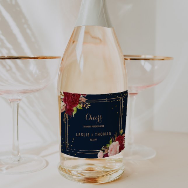 Casamento Tropical Vermelho Dourado Geométrico (Criador carregado)