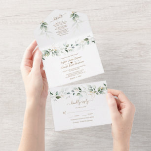 Casamento Tudo em Um Monograma Dourado com Verdura