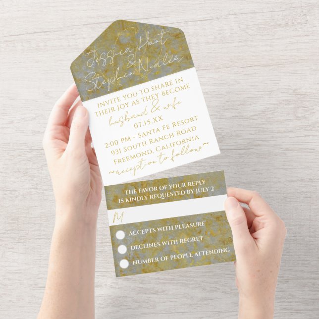 Casamento Tudo N Um Convocando Prata Lining (Aba destacável)