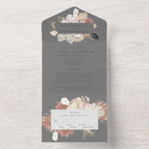 Casamento Ultimate de Wreath Pampas de Cinza Moder