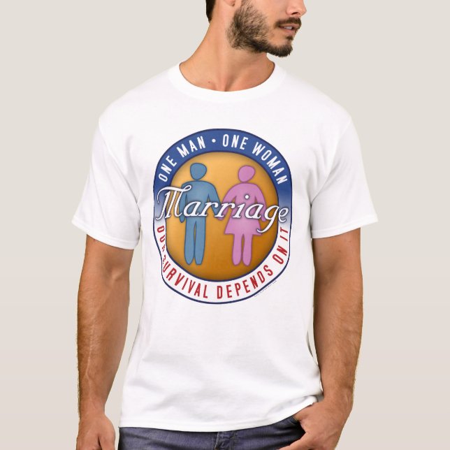 Casamento "um homem… T-shirt de uma mulher" (Frente)