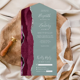 Casamento Verde da Agata de Silver Burgundy