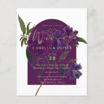 Casamento Verde da Floresta Floral de Plum Purple