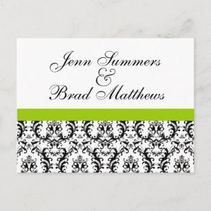 Casamento Verde Damask Salve os Cartões de Data