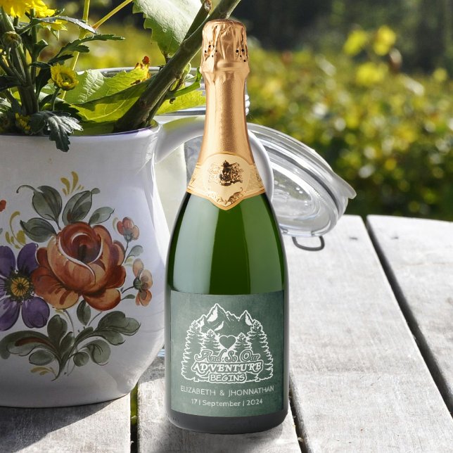 Casamento Verde de Chalkboard Rustic Mountain Adve (Criador carregado)