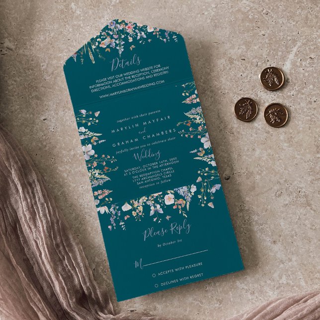 Casamento Verde de Flor Selvagem de Verão Multicol (Criador carregado)