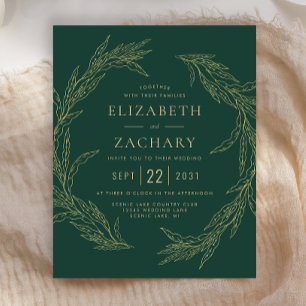 Casamento Verde de Folhagem Dourada do Orçamento