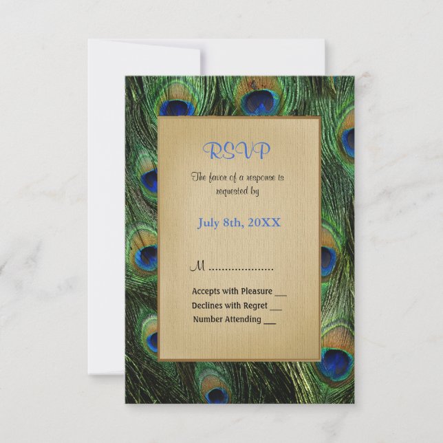 Casamento Verde de Pavock Feather - RSVP (Frente)