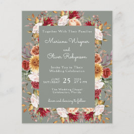 Casamento Verde de Sábado Floral Moderno de Queda 