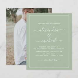 Casamento Verde de Sábado Orçamental com Convite F