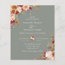 Casamento Verde de Sage Floral de outono de Orçame