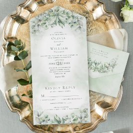 Casamento Verde de Watercolor Eucalyptus Greenery