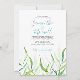 Casamento Verde e Branco com Aquarela Botânica