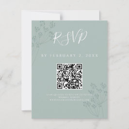 Casamento Verde Elegante Código de Resposta RSVP