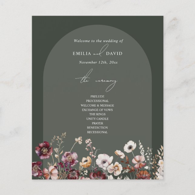 Casamento Verde Escuro Anemone Arch (Frente)