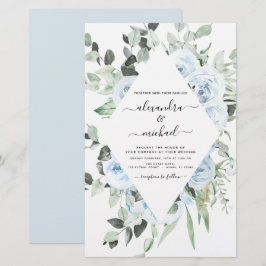 Casamento Verde Floral Azul Dusty