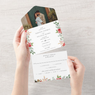 Casamento Verde Floral Botânico De Inverno