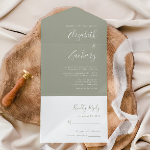 Casamento Verde Oliva com Roteiro Moderno Minimali