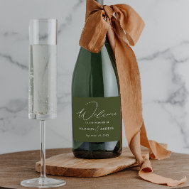 Casamento Verde-Oliva com Script Elegante Moderno