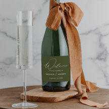 Casamento Verde-Oliva com Script Elegante Moderno